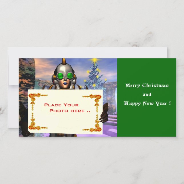 NYÅRSEFTON FÖR EN CYBORG JULKORT (Framsida)