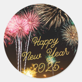 Nyårsfästen Runt Klistermärke