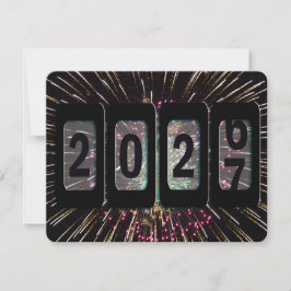 Nyårsfest 2027 Odometer och fyrverkerier Inbjudningar