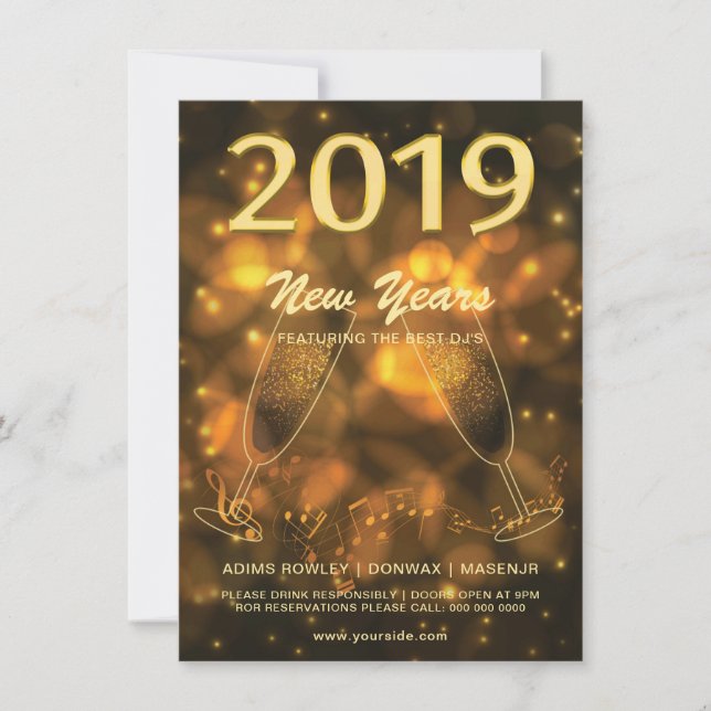 Nyårsfest Inbjudan Flyer (Framsida)