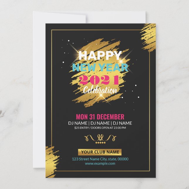 Nyårsfest Inbjudan Flyer (Framsida)