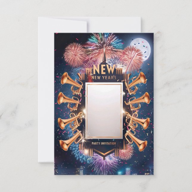 Nyårsfest Inbjudan Kort (Framsida)
