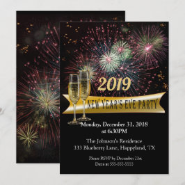 Nyårsfest med fyrverkeri inbjudningar