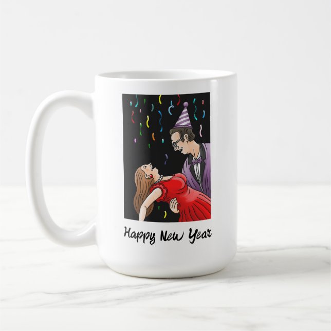 Nyårsfest med konfetti kaffemugg (Vänster)