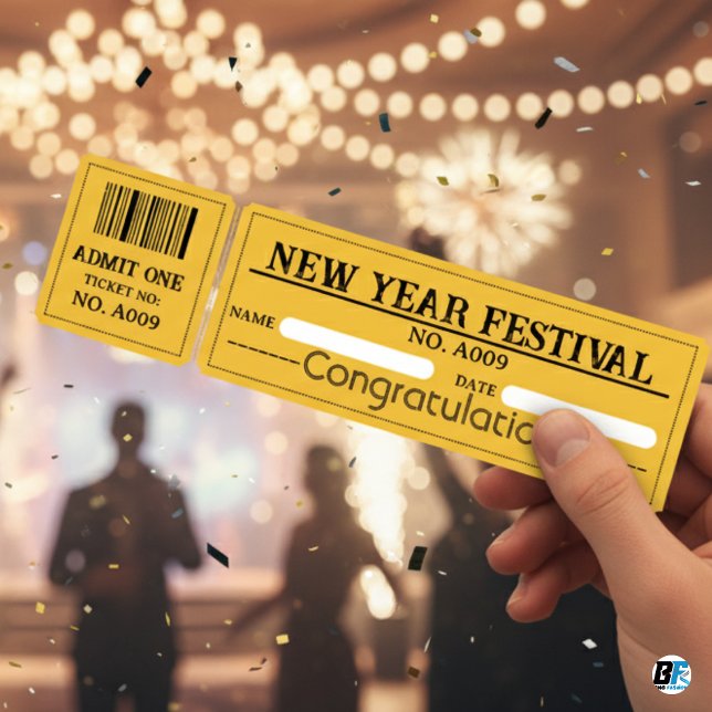 Nyårsfestbiljett Inbjudningar (New Year Festival)