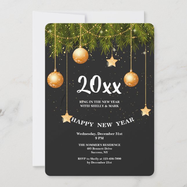 Nyårsfestinbjudan Inbjudningar (Framsida)