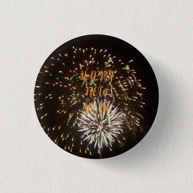 Nyårsfestknapp / present - Fyrverkerier Knapp (Framsida)