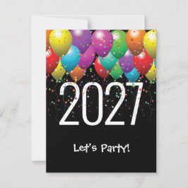 Nyårsfirande 2027 Ballonger Inbjudningar
