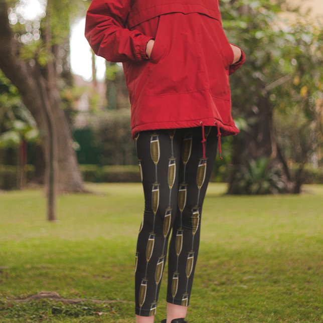 Nyårsfirande Champagne Svart Leggings (Skapare uppladdad)