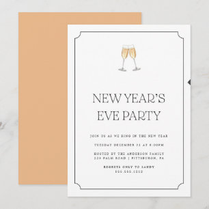 Nyårsfirande Champagne Toast Inbjudan