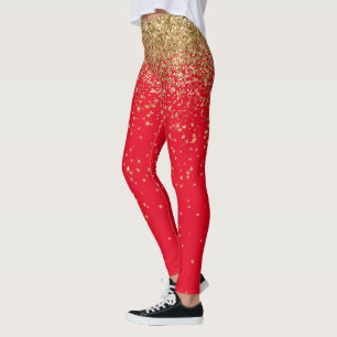 Nyårsfirande Guldglitterstjärnor Leggings