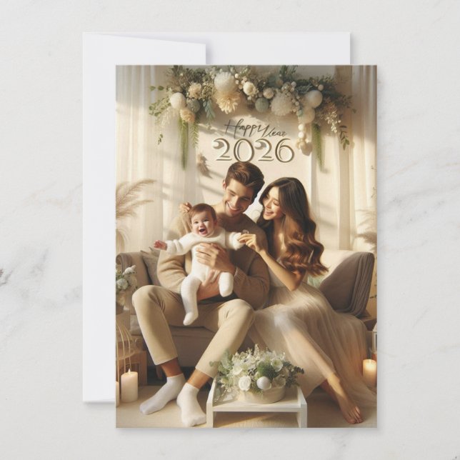Nyårsfirande Kort | Familjekort (Framsida)