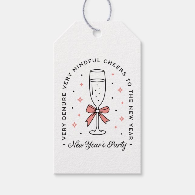 Nyårsflickorna party kräver giftig rosa-estetik presentetikett (Framsidan)