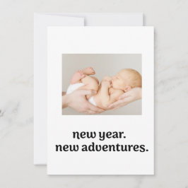 Nyårsfödelse i Äventyr Nyfödd bebis Julkort