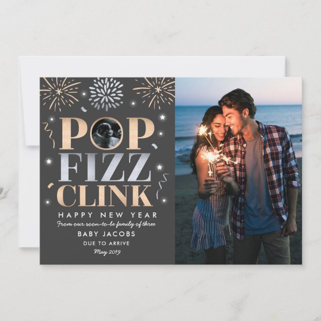 Nyårsförklaring om graviditet Nyår 2019 Julkort (Framsida)