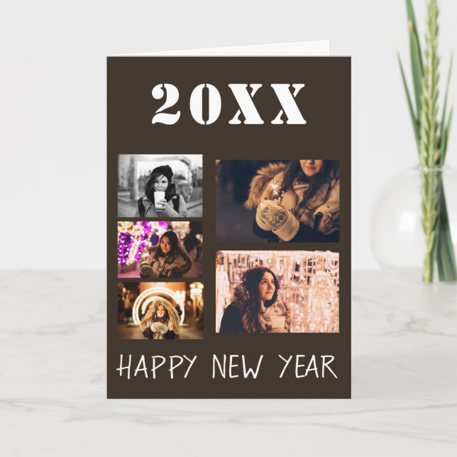 Nyårsfoto 2023 Collage 5 Bilder Helgkort (Framsida)