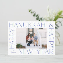 Nyårsfoto av minimalistisk Elegant Blue Hanukkah