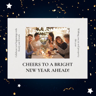 Nyårsfoto för Bright Friends and Family Helg Vykort