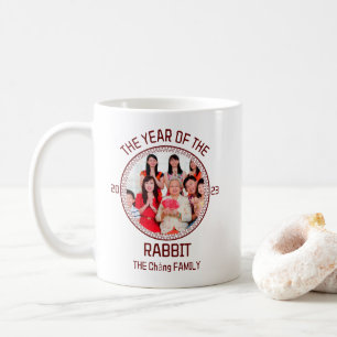 Nyårsfoto för den moderna kinesiska familjen i anp kaffemugg