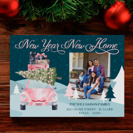 Nyårsfoto för Rosa av  av återcirkulationsbil för  Julkort