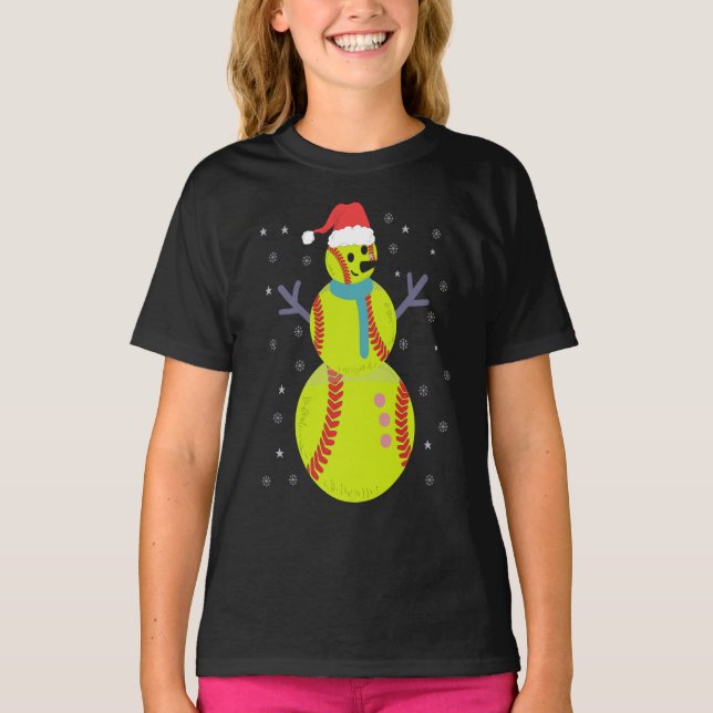 Nyårsgåva från Snögubbe i Softball T Shirt (Framsida)