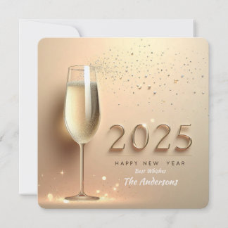 Nyårshälsning med champagne julkort
