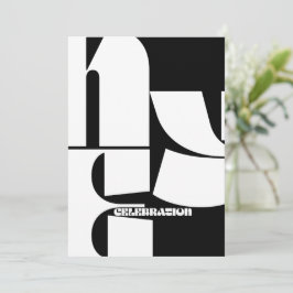 Nyårsinbjudan till Black & White Retro-partiet Inbjudningar