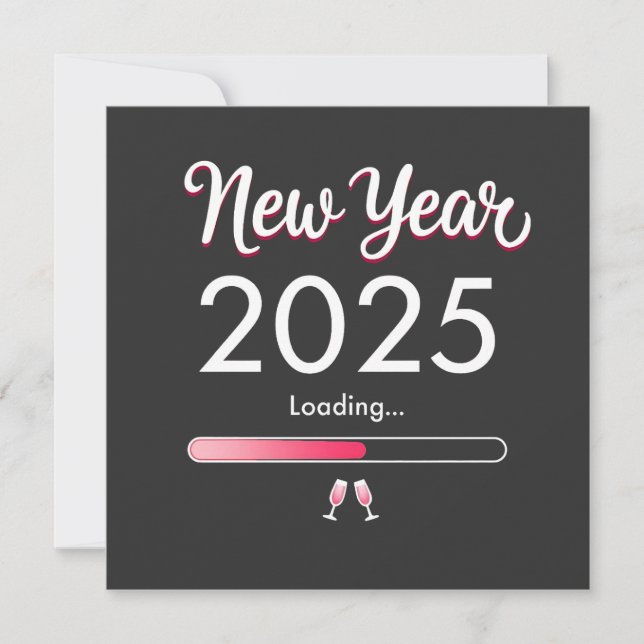 Nyårsinladdning 2025 Gott nytt år Xmas  Inbjudningar (Framsida)