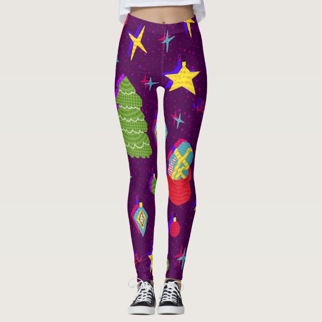 Nyårsjullen Mönster Leggings (Framsida)