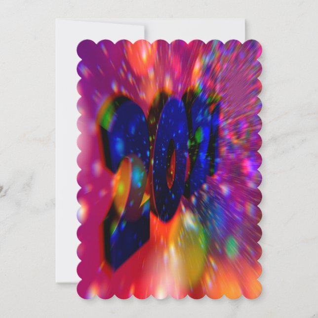 Nyårskort, 2021, Helgdag Card Spara Datumet (Framsida)