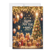 Nyårskort för gyllene glöd 2025