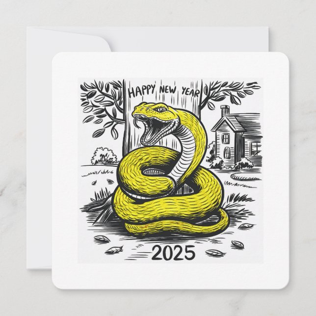 Nyårskort Orm 2025 Julkort (Framsida)