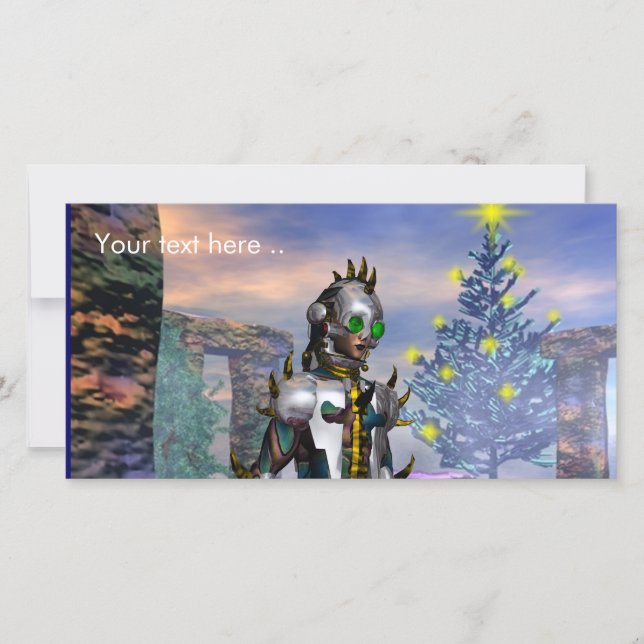 NYÅRSKVÄLL FÖR EN CYBORG JULKORT (Framsida)