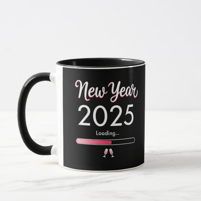 Nyårsladdning 2025 Gott nytt år Julafton Mugg (Vänster)