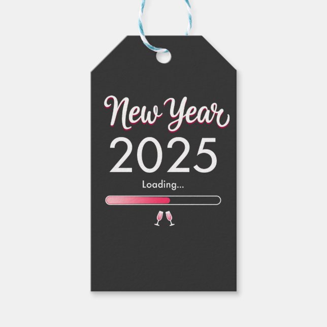 Nyårsladdning 2025 Gott nytt år Julafton Presentetikett (Framsidan)