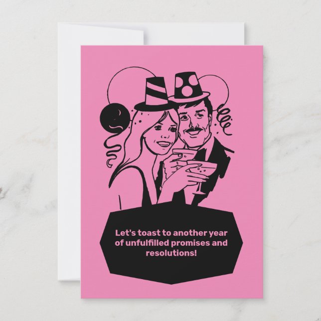 Nyårslösning funny inbjudningar (Framsida)