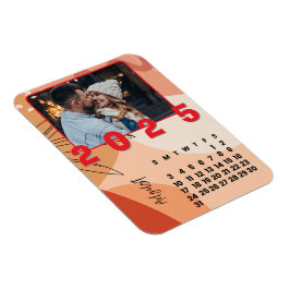 Nyårsmånad augusti 2025 Kalenderfamiljfoto Magnet