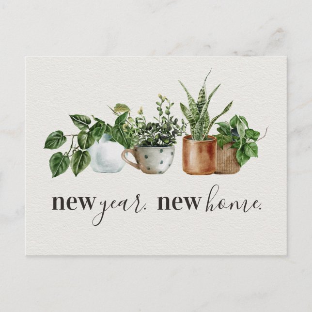 Nyårsmeddelande om Flytta i hemmet Meddelande Vykort (Framsida)