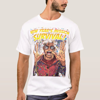Nyårsmission: Överlevnad! Rolig seriefigur T Shirt