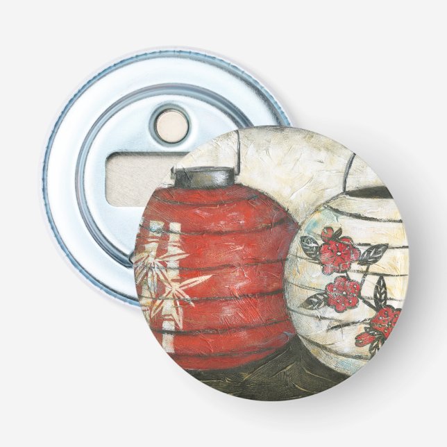 Nyårsmönster för kinesiska med Blommigt Skriv ut Flasköppnare (Framsidan)