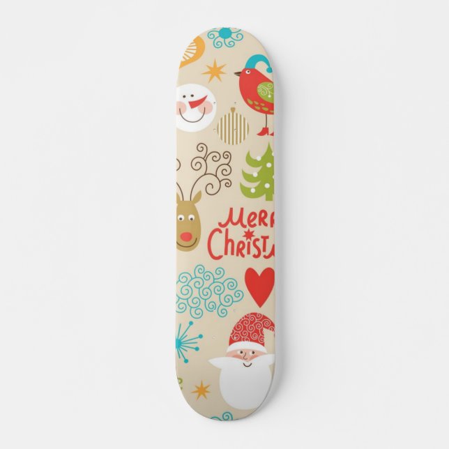 Nyårsmönster Mini Skateboard Bräda 18,5 Cm (Framsida)