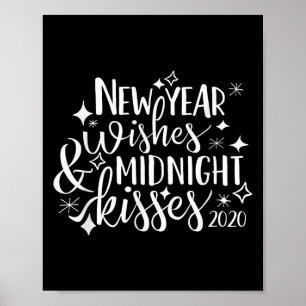 Nyårsönskningar Och Midnattskyssar Gott Nytt År Poster