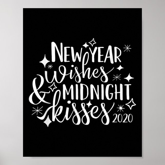 Nyårsönskningar Och Midnattskyssar Gott Nytt År Poster (Framsidan)