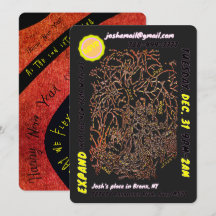 NYÅRSPARTY inbjudan & lägenhet julkort