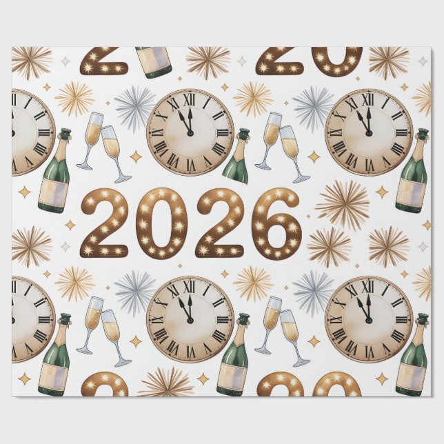 Nyårspresentpapper 2026 presentpapper (Platt)