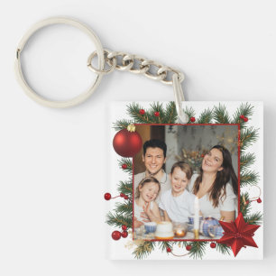 Nyårsram med röd stjärna Foto Familj 2026