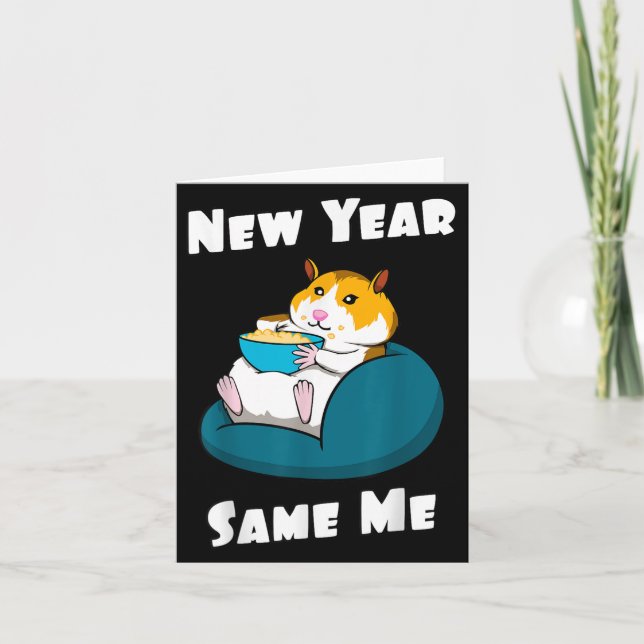 Nyårsresolution Nyår Samma Jag Roligt Sött Fa Kort (Framsida)