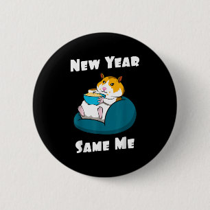 Nyårsresolution Nytt År Samma Jag Roligt Sött Knapp