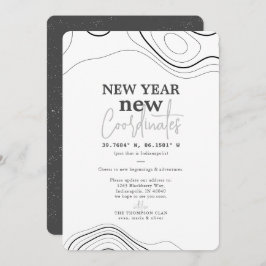 Nyårssamordnare Grått Flytta-meddelande Julkort