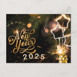 Nyårstypografi 2025 vykort